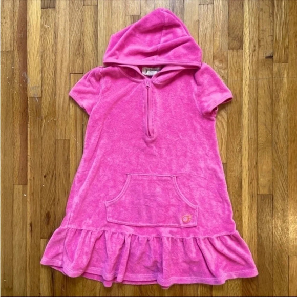 OP Other - 4/$25 OP Ocean Pacific Girls Pink Cover Up Dress Hooded SS Size Medium 7/8